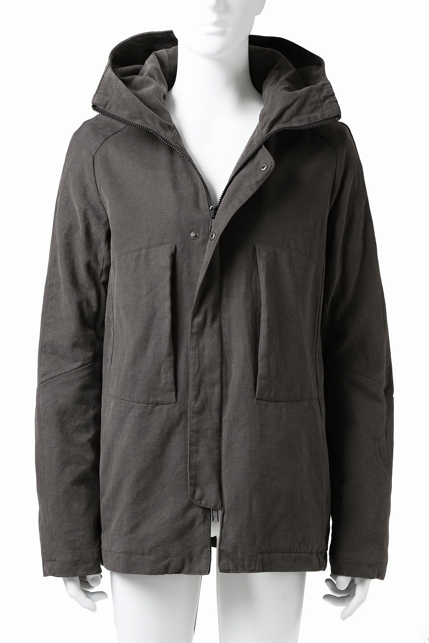 daub PADDED MT-HOOD JACKET / SOFT COTTON TWILL (KHAKI GREY)