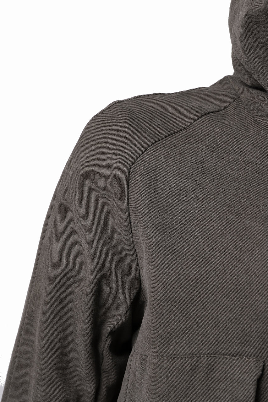 daub PADDED MT-HOOD JACKET / SOFT COTTON TWILL (KHAKI GREY) - Image 17