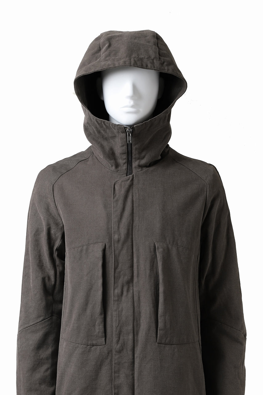 daub PADDED MT-HOOD JACKET / SOFT COTTON TWILL (KHAKI GREY) - Image 18