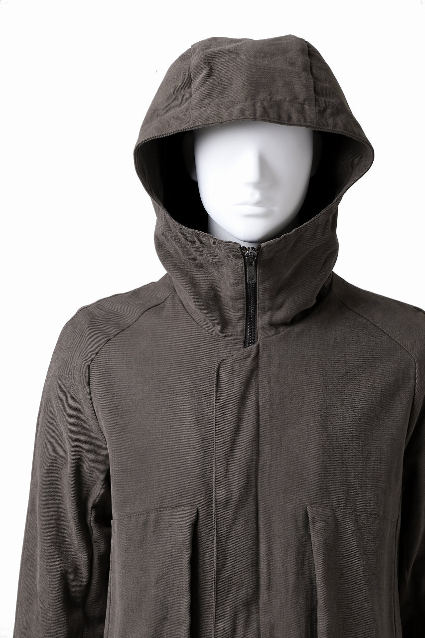 daub PADDED MT-HOOD JACKET / SOFT COTTON TWILL (KHAKI GREY) - Image 19