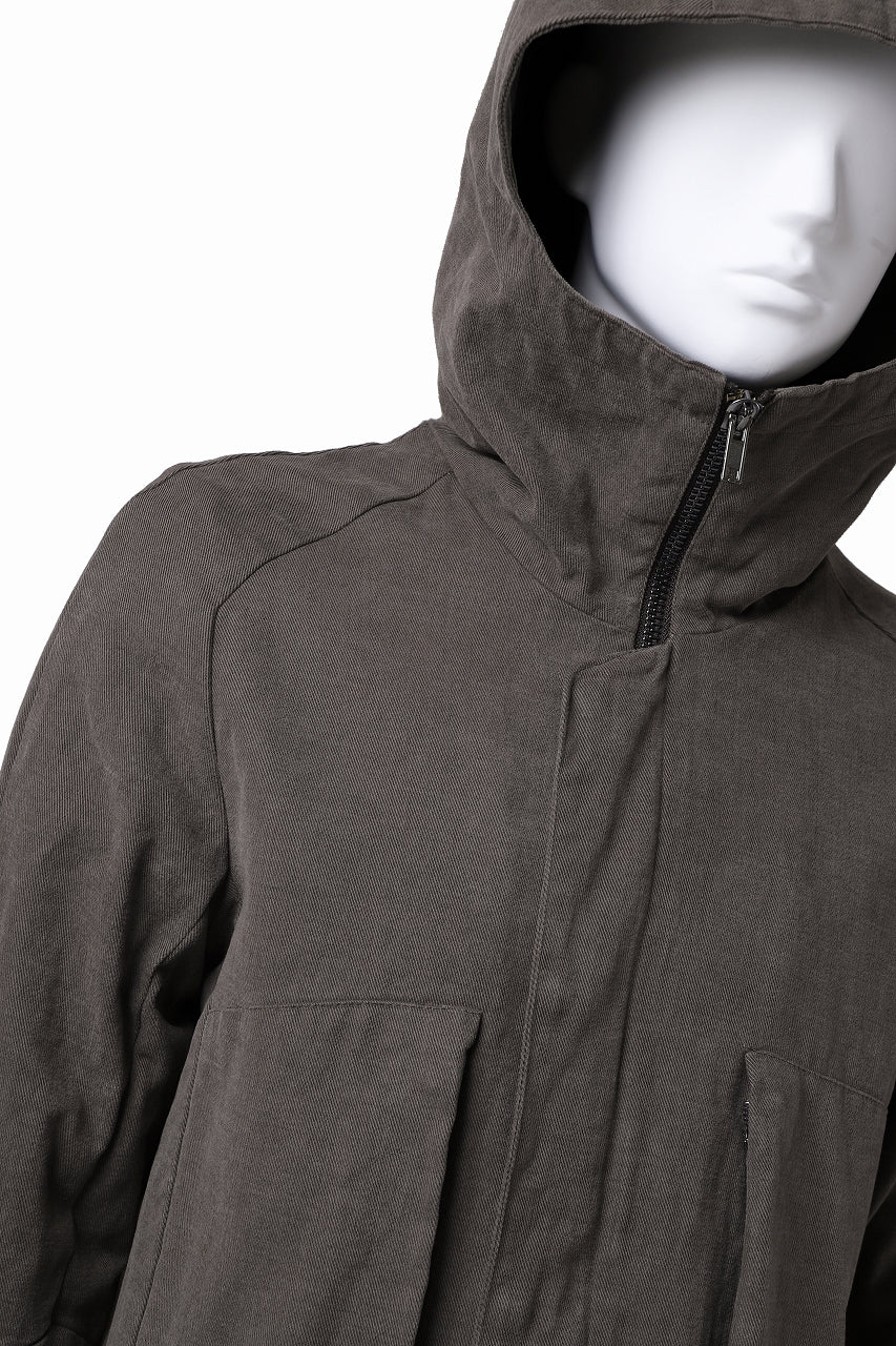 daub PADDED MT-HOOD JACKET / SOFT COTTON TWILL (KHAKI GREY) - Image 20