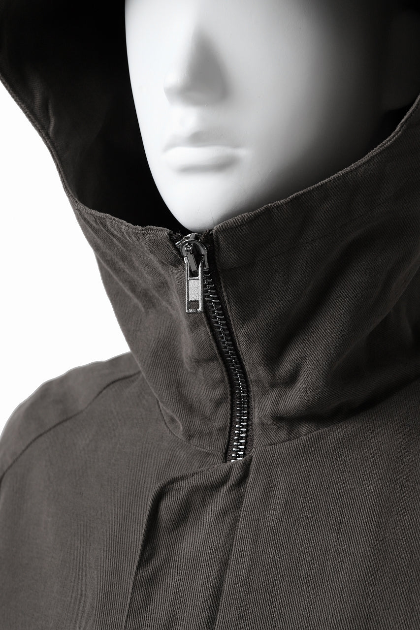 daub PADDED MT-HOOD JACKET / SOFT COTTON TWILL (KHAKI GREY) - Image 21
