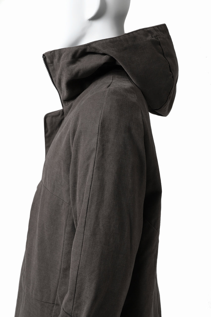 daub PADDED MT-HOOD JACKET / SOFT COTTON TWILL (KHAKI GREY) - Image 22