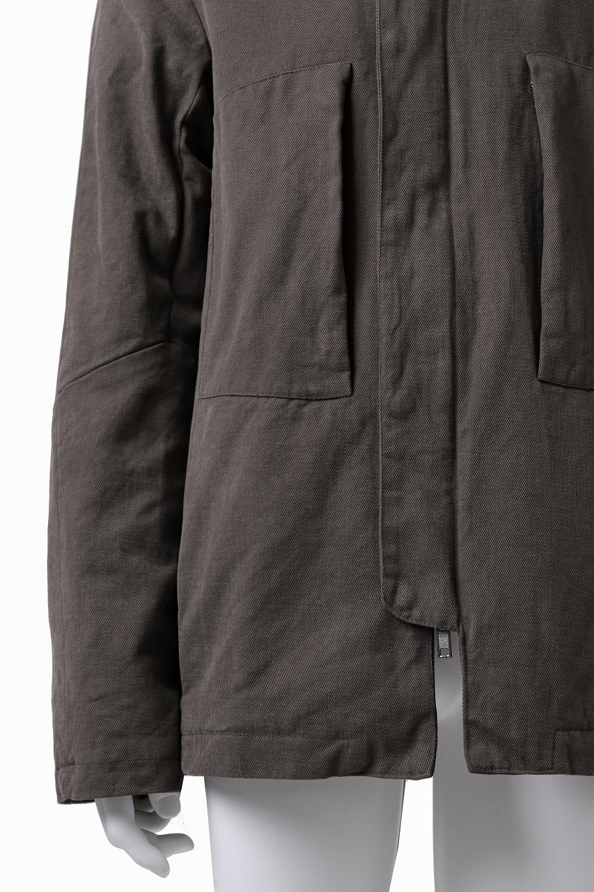 daub PADDED MT-HOOD JACKET / SOFT COTTON TWILL (KHAKI GREY) - Image 23