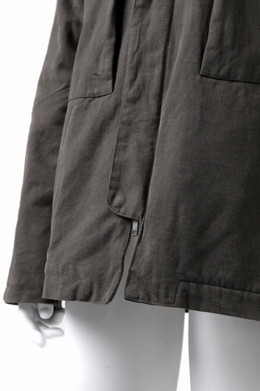daub PADDED MT-HOOD JACKET / SOFT COTTON TWILL (KHAKI GREY) - Image 24