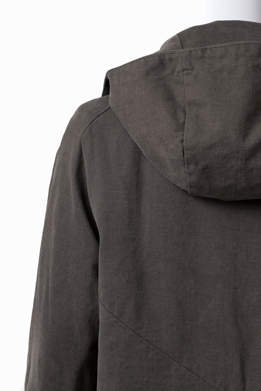 daub PADDED MT-HOOD JACKET / SOFT COTTON TWILL (KHAKI GREY) - Image 28