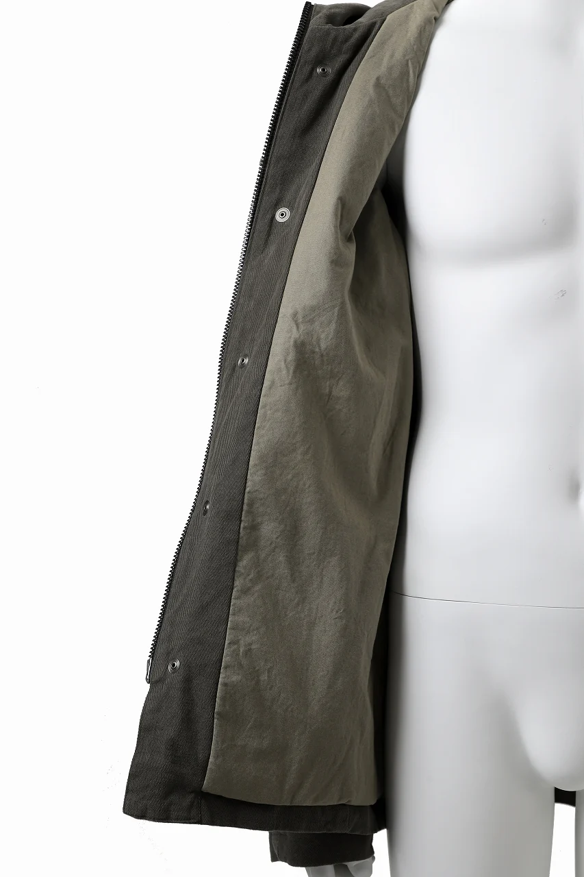 daub PADDED MT-HOOD JACKET / SOFT COTTON TWILL (KHAKI GREY) - Image 31