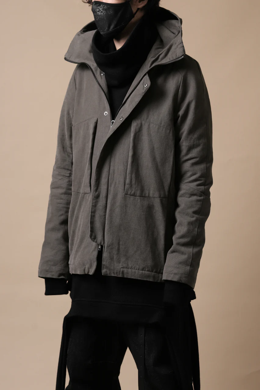 daub PADDED MT-HOOD JACKET / SOFT COTTON TWILL (KHAKI GREY) - Image 32