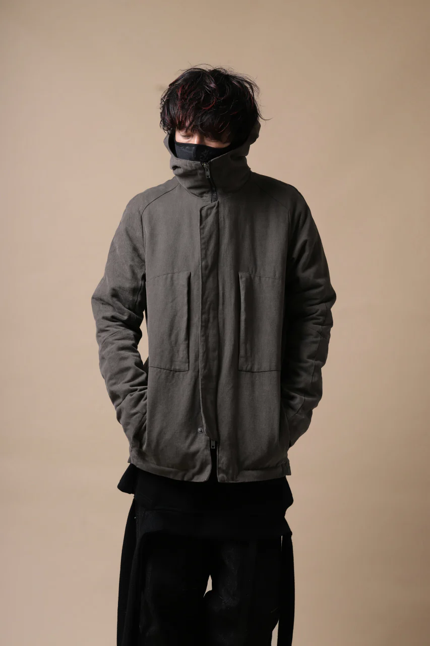 daub PADDED MT-HOOD JACKET / SOFT COTTON TWILL (KHAKI GREY) - Image 34