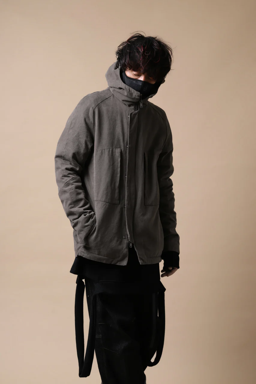 daub PADDED MT-HOOD JACKET / SOFT COTTON TWILL (KHAKI GREY) - Image 35