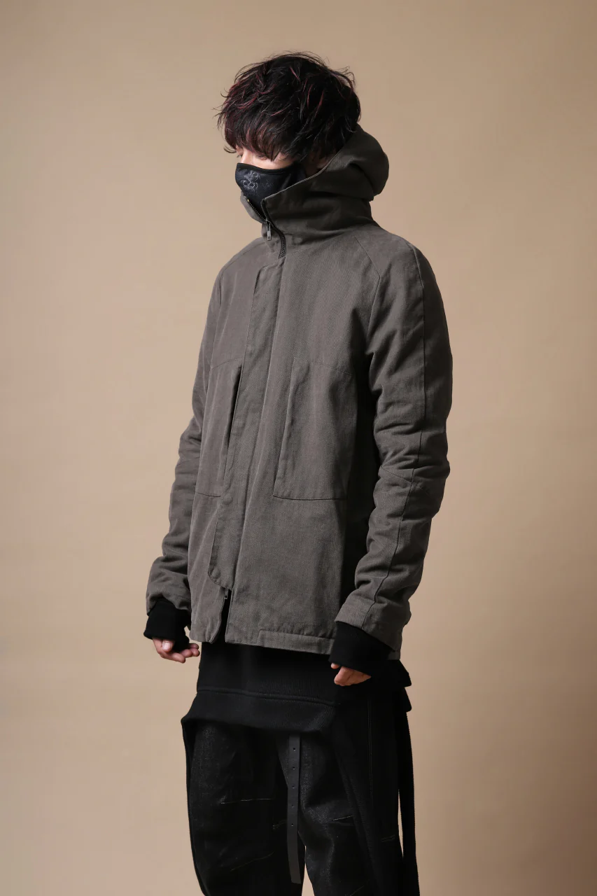 daub PADDED MT-HOOD JACKET / SOFT COTTON TWILL (KHAKI GREY) - Image 36