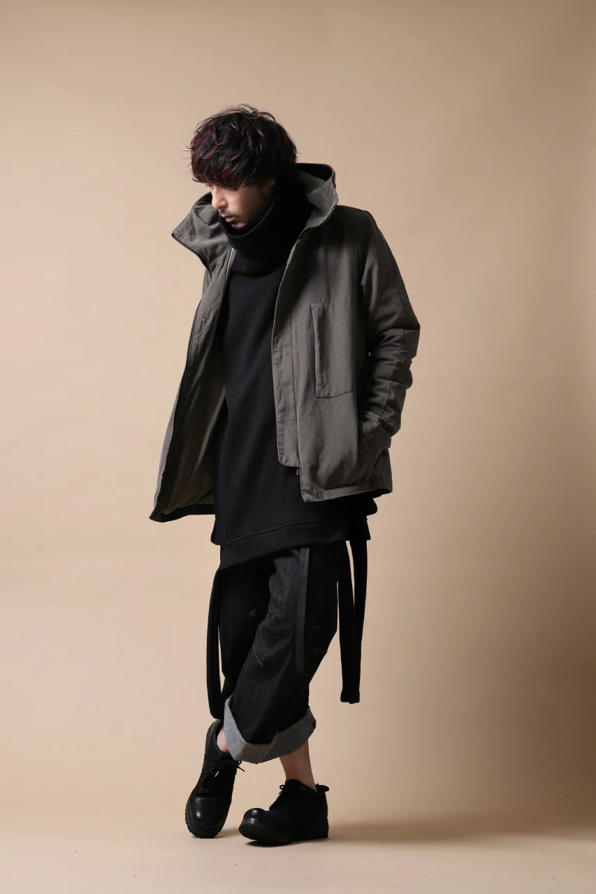 daub PADDED MT-HOOD JACKET / SOFT COTTON TWILL (KHAKI GREY) - Image 37