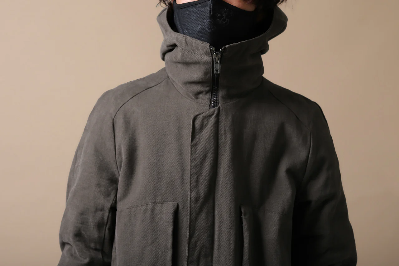 daub PADDED MT-HOOD JACKET / SOFT COTTON TWILL (KHAKI GREY) - Image 40