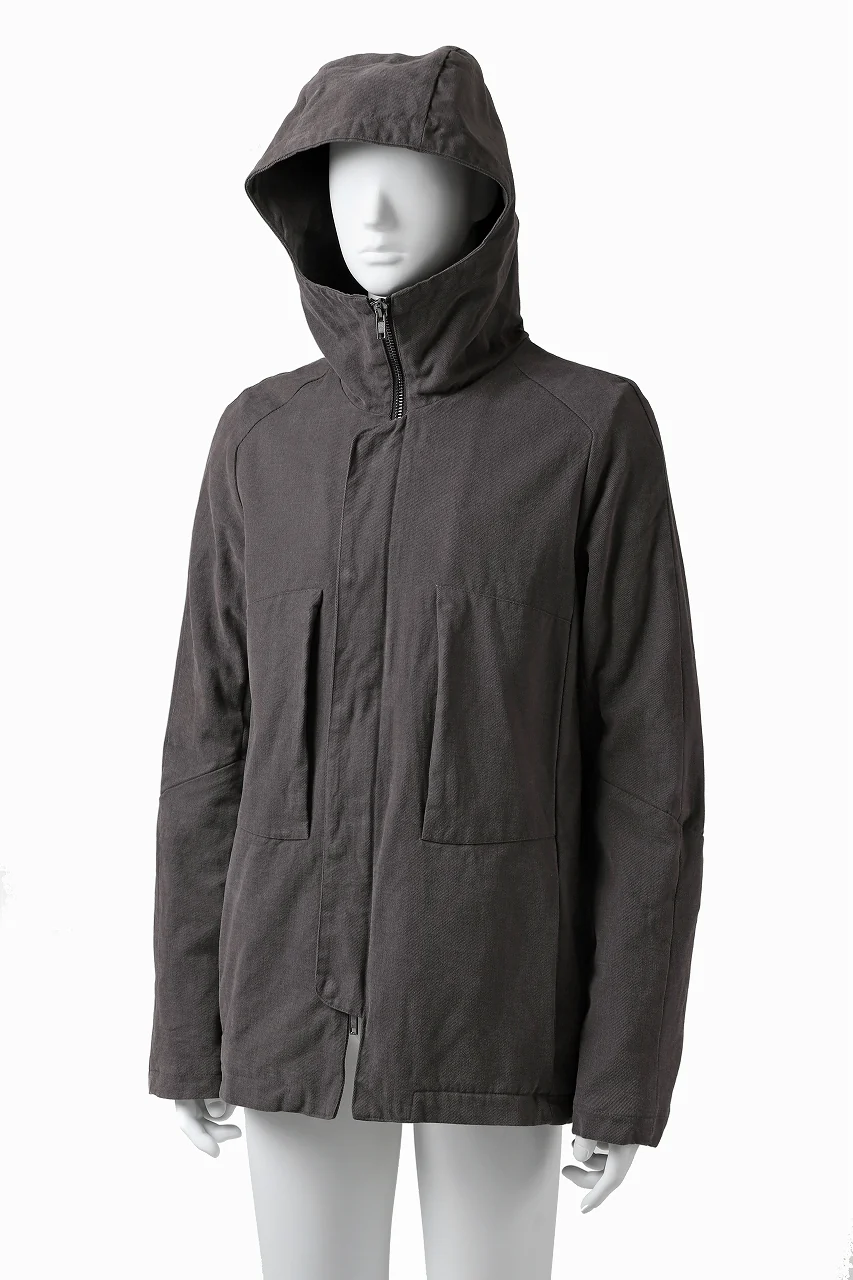 daub PADDED MT-HOOD JACKET / SOFT COTTON TWILL (KHAKI GREY) - Image 5
