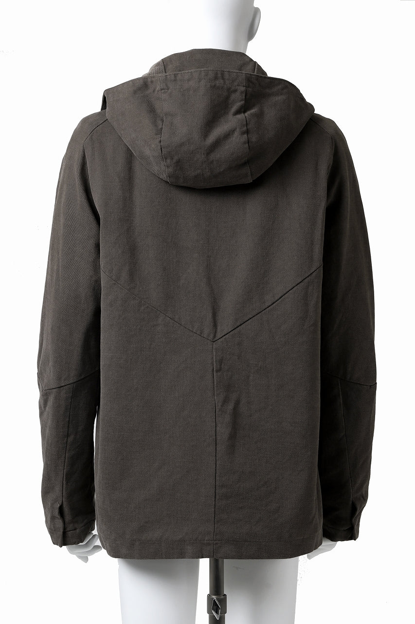 daub PADDED MT-HOOD JACKET / SOFT COTTON TWILL (KHAKI GREY) - Image 7