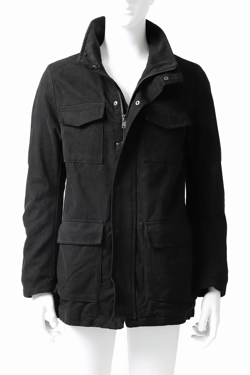 daub PADDED SAHARIANA JACKET / SOFT COTTON TWILL (BLACK)
