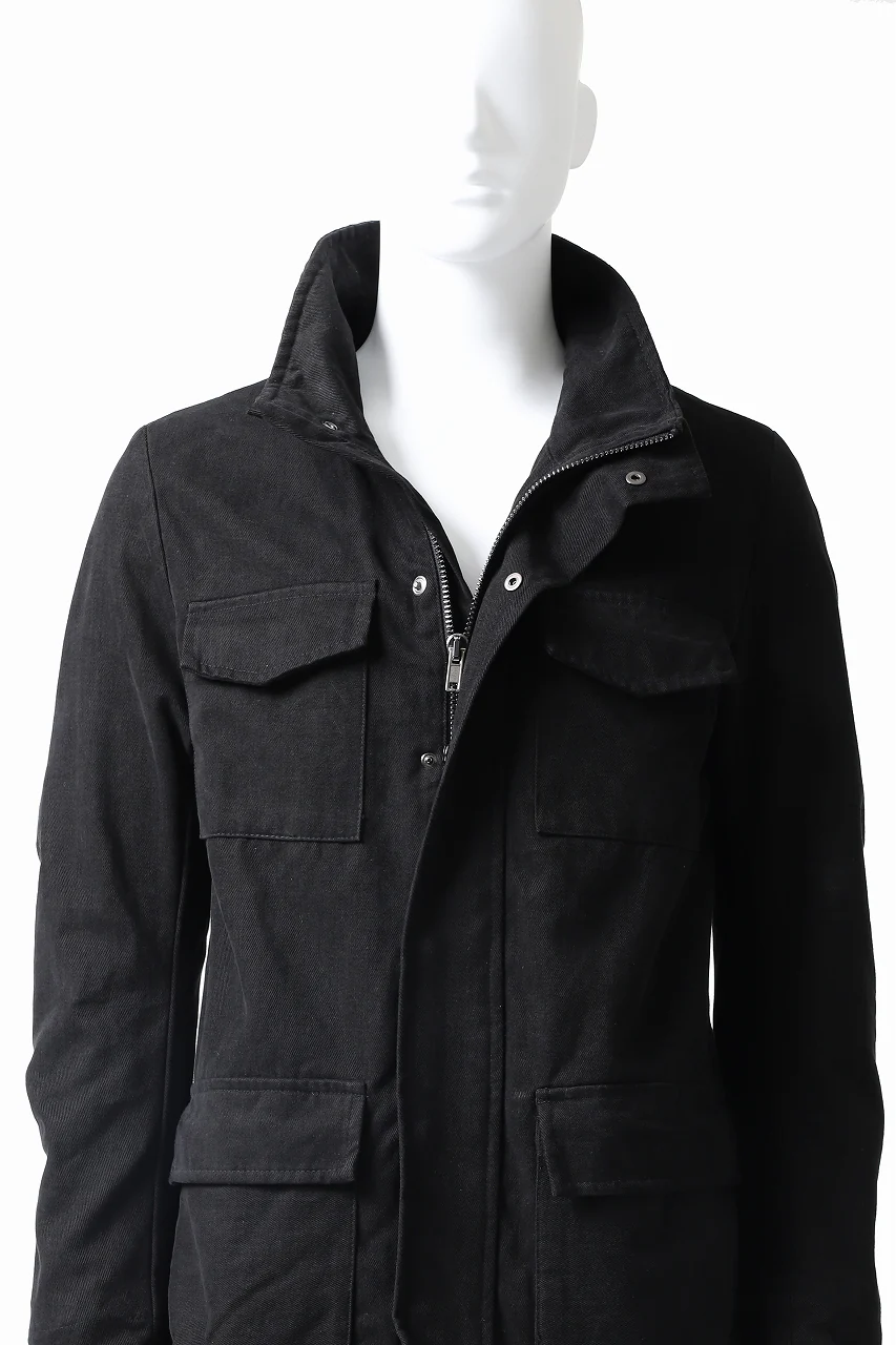daub PADDED SAHARIANA JACKET / SOFT COTTON TWILL (BLACK) - Image 10