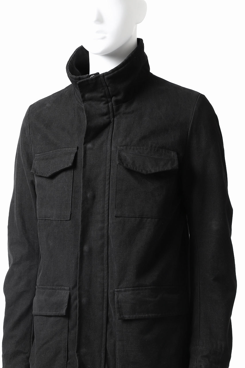 daub PADDED SAHARIANA JACKET / SOFT COTTON TWILL (BLACK) - Image 13