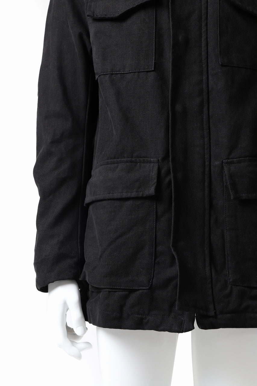 daub PADDED SAHARIANA JACKET / SOFT COTTON TWILL (BLACK) - Image 14
