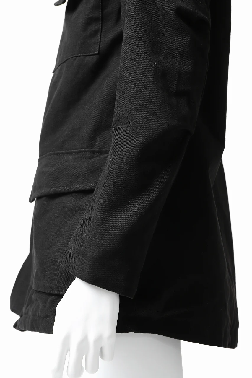 daub PADDED SAHARIANA JACKET / SOFT COTTON TWILL (BLACK) - Image 15