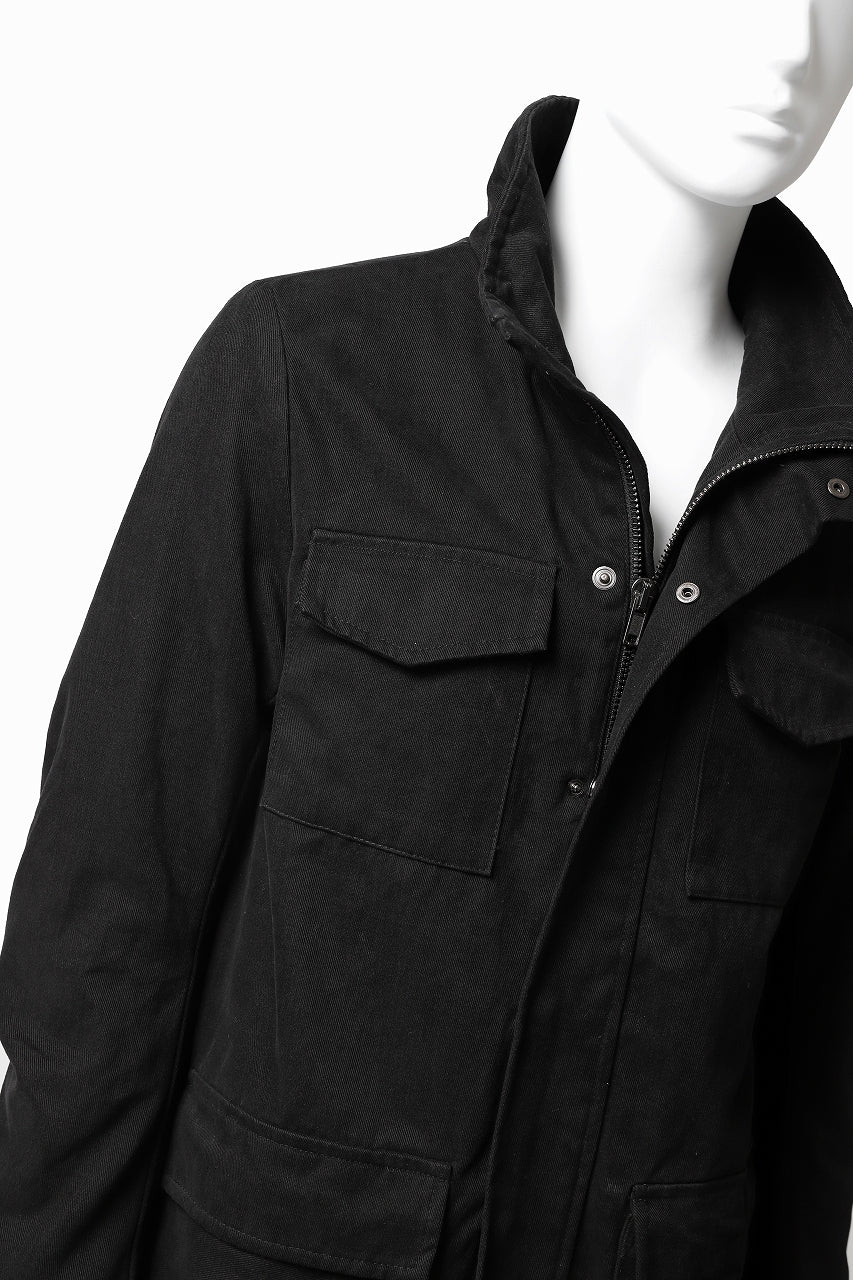 daub PADDED SAHARIANA JACKET / SOFT COTTON TWILL (BLACK) - Image 16