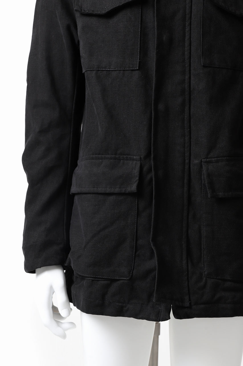 daub PADDED SAHARIANA JACKET / SOFT COTTON TWILL (BLACK) - Image 20