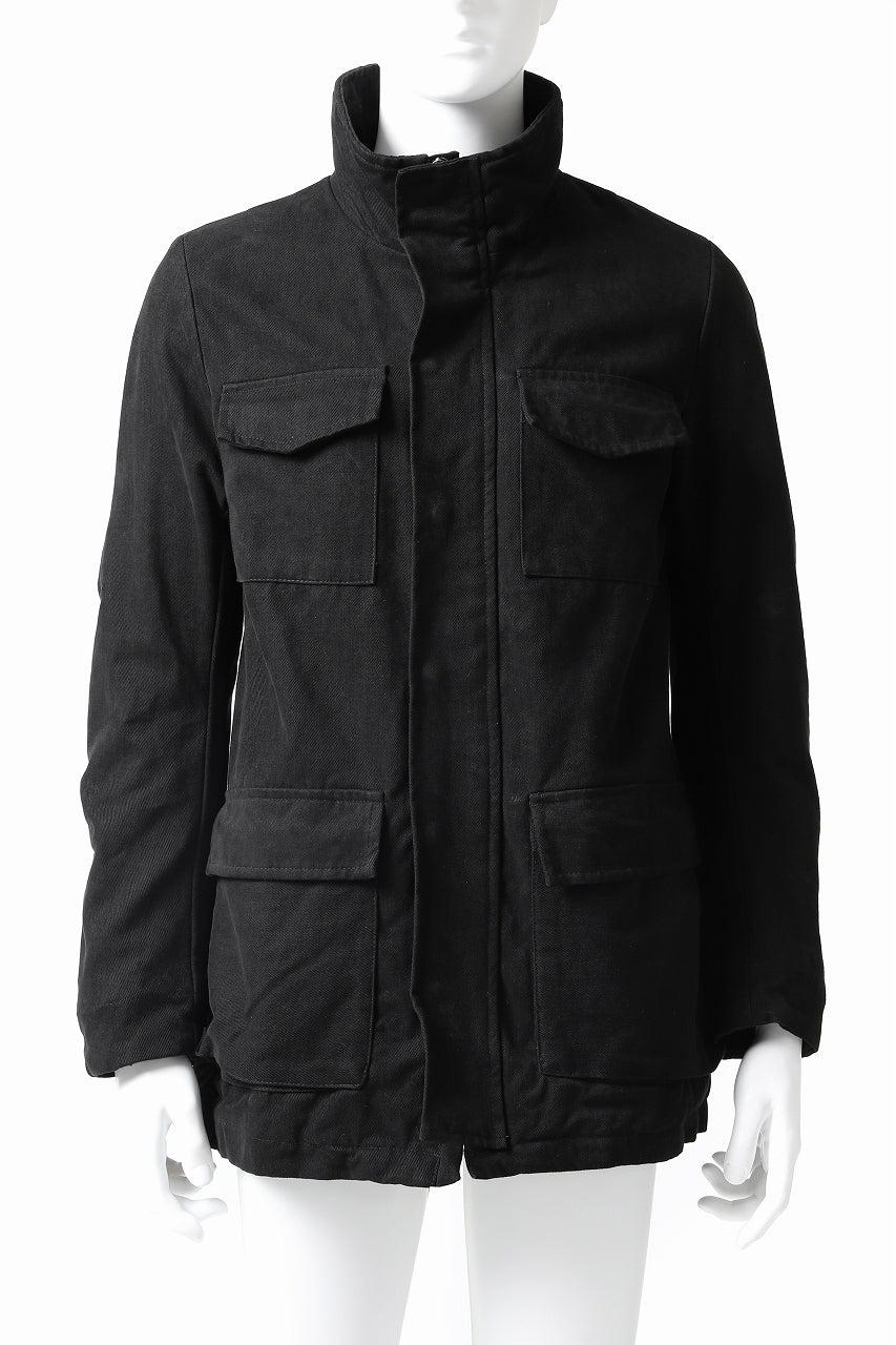 daub PADDED SAHARIANA JACKET / SOFT COTTON TWILL (BLACK) - Image 3