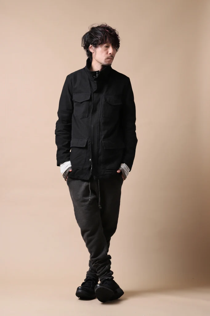 daub PADDED SAHARIANA JACKET / SOFT COTTON TWILL (BLACK) - Image 33