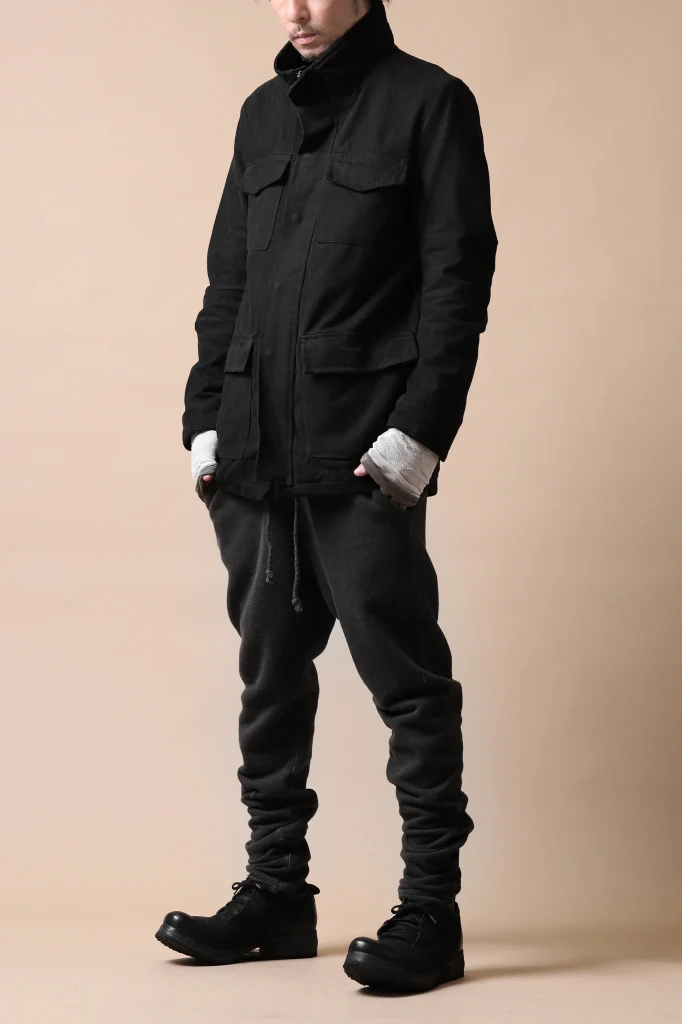 daub PADDED SAHARIANA JACKET / SOFT COTTON TWILL (BLACK) - Image 34