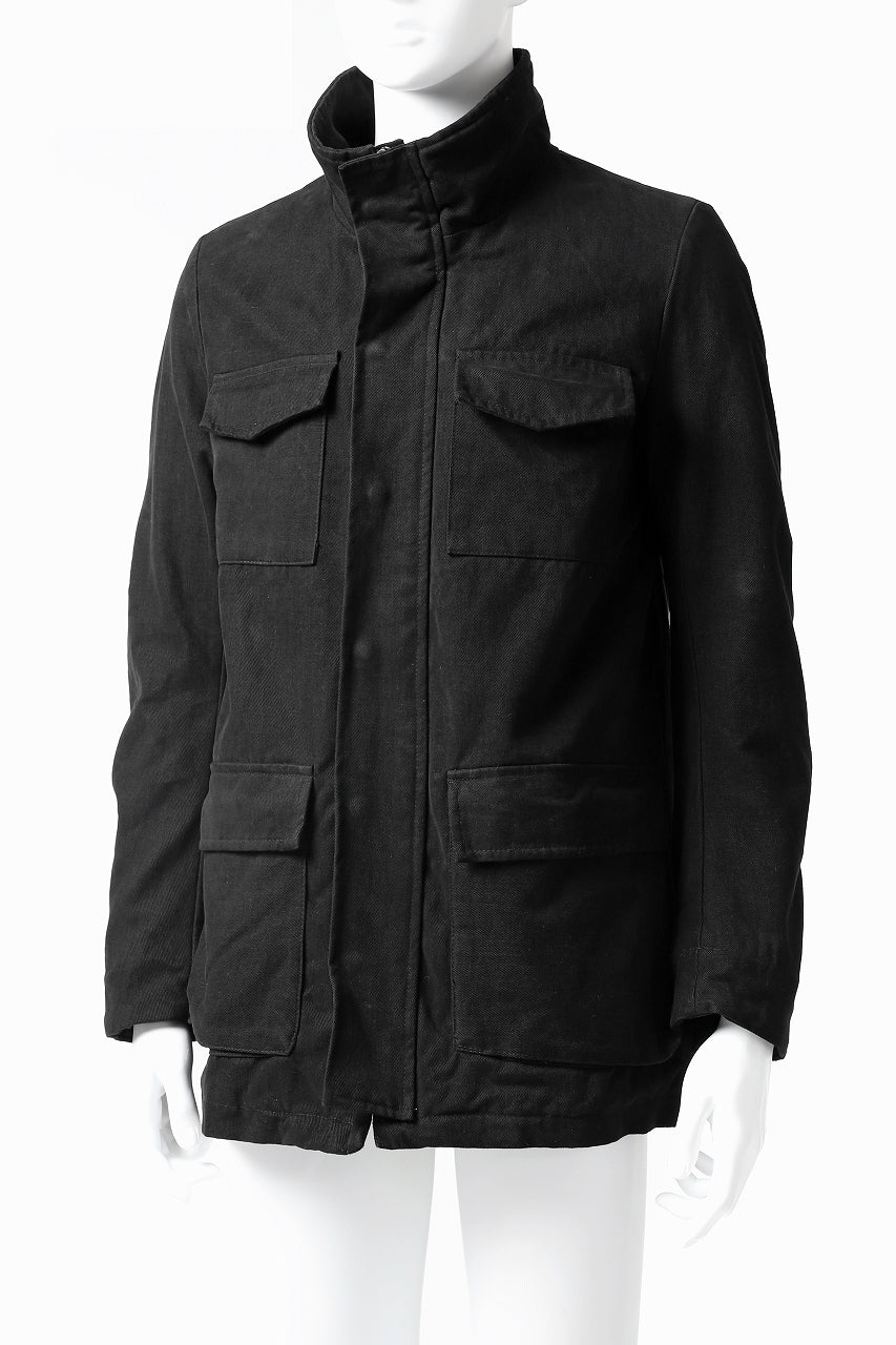 daub PADDED SAHARIANA JACKET / SOFT COTTON TWILL (BLACK) - Image 4