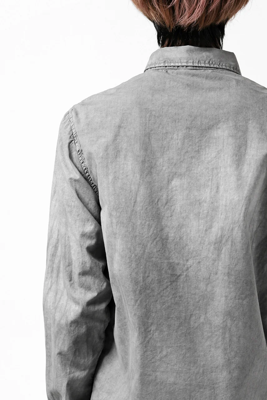 daub PLAIN COLLAR SHIRT / COLD DYED ORGANIC COTTON (GREY) - Image 41