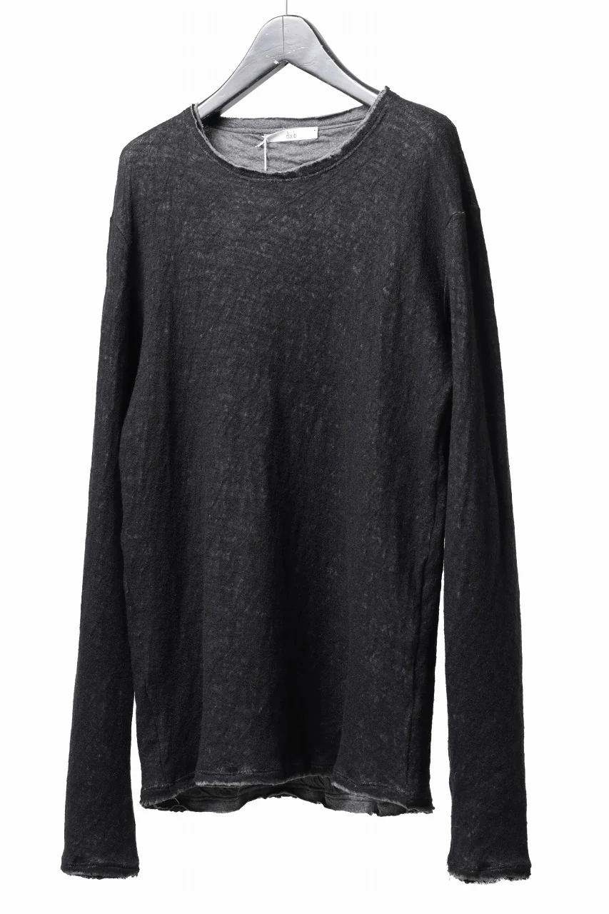 daub REGULAR FIT L/S KNIT & SEWN / KNOTTING DOUBLE FACE (BLACK) - Image 2