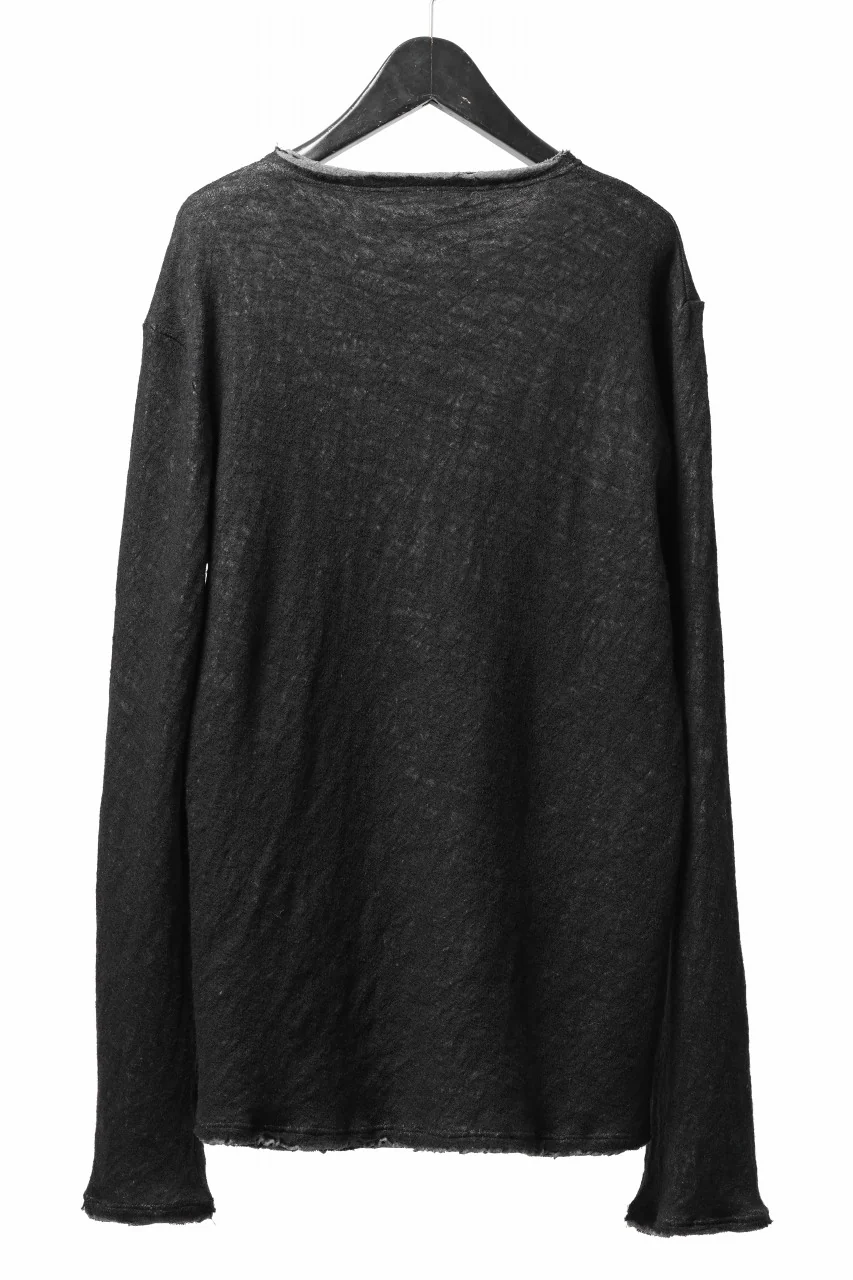daub REGULAR FIT L/S KNIT & SEWN / KNOTTING DOUBLE FACE (BLACK) - Image 3
