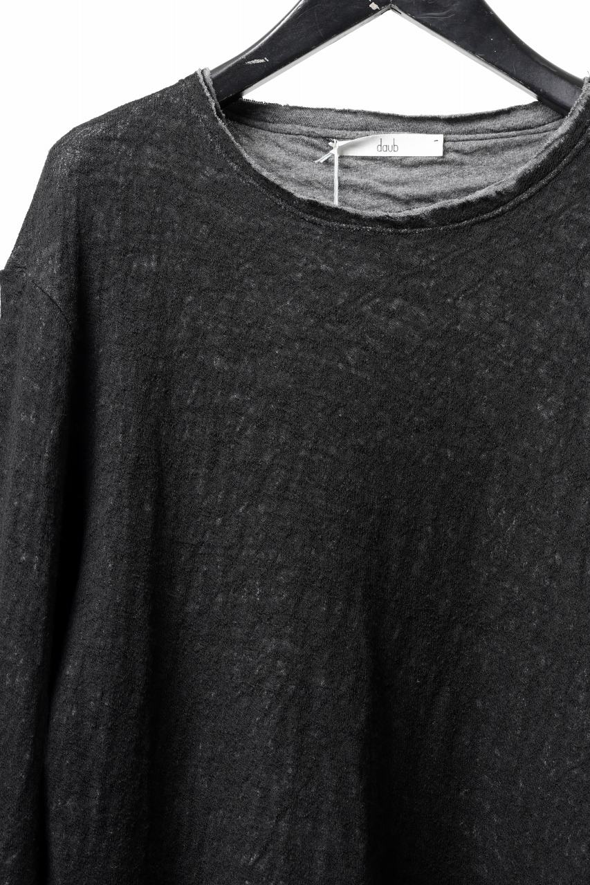 daub REGULAR FIT L/S KNIT & SEWN / KNOTTING DOUBLE FACE (BLACK) - Image 4