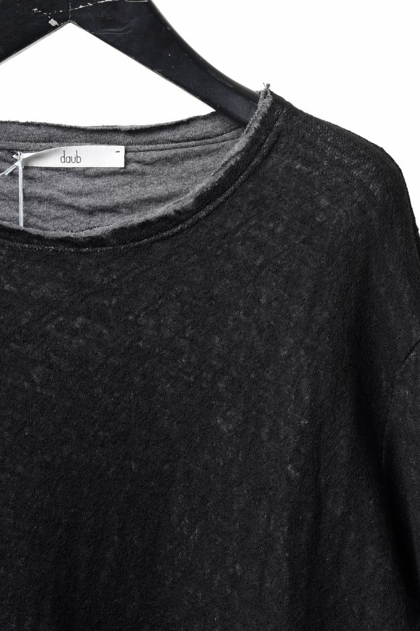 daub REGULAR FIT L/S KNIT & SEWN / KNOTTING DOUBLE FACE (BLACK) - Image 5