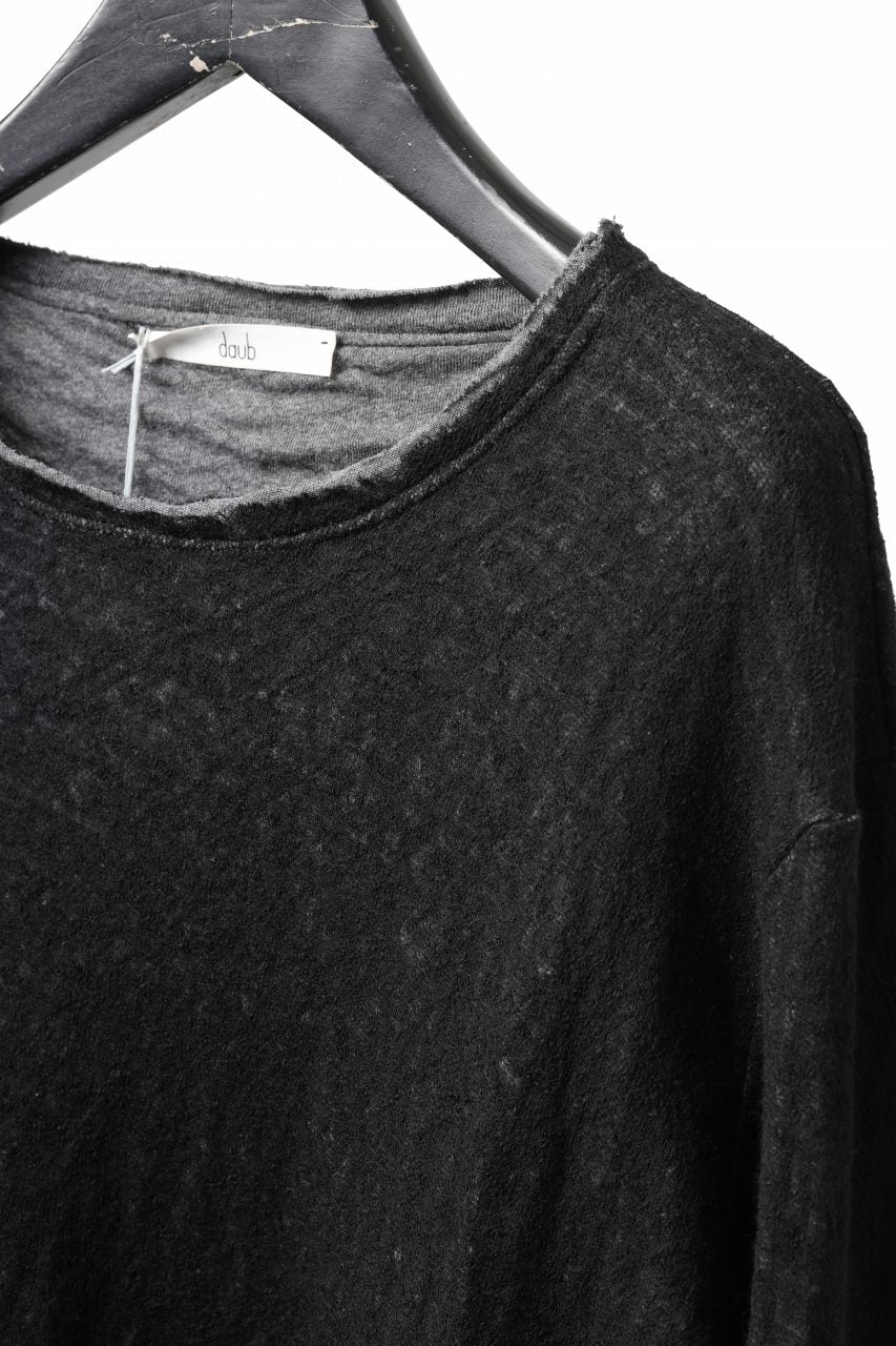 daub REGULAR FIT L/S KNIT & SEWN / KNOTTING DOUBLE FACE (BLACK) - Image 6
