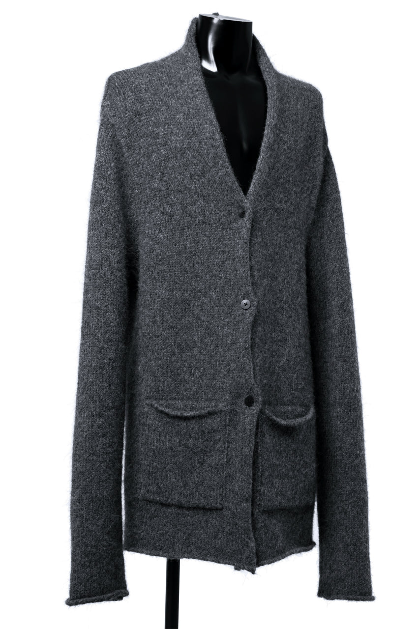 daub REVERSIBLE CARDIGAN COAT / ALPACA WOOL (DARK GREY) - Image 2
