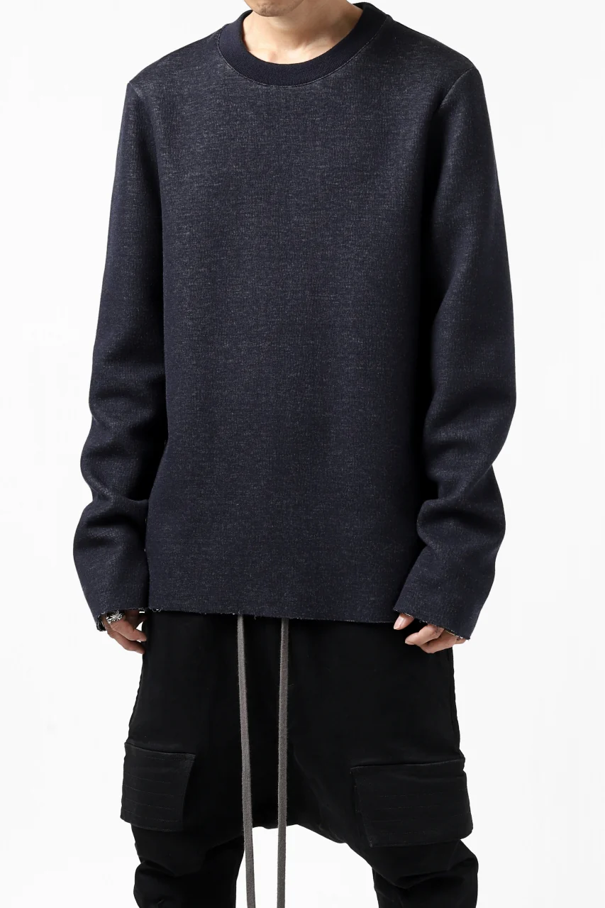 daub ROUGHCUT PULLOVER / DOUBLE KNIT JERSEY (NAVY) - Image 4