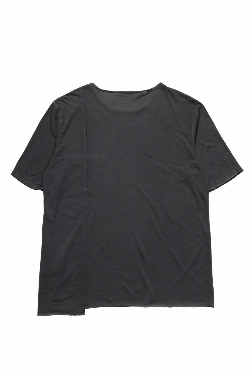 daub SIDE PANEL OVER T-SHIRT WITH POCKET / DYED LIGHT JERSEY (OFF BLACK) - Image 3