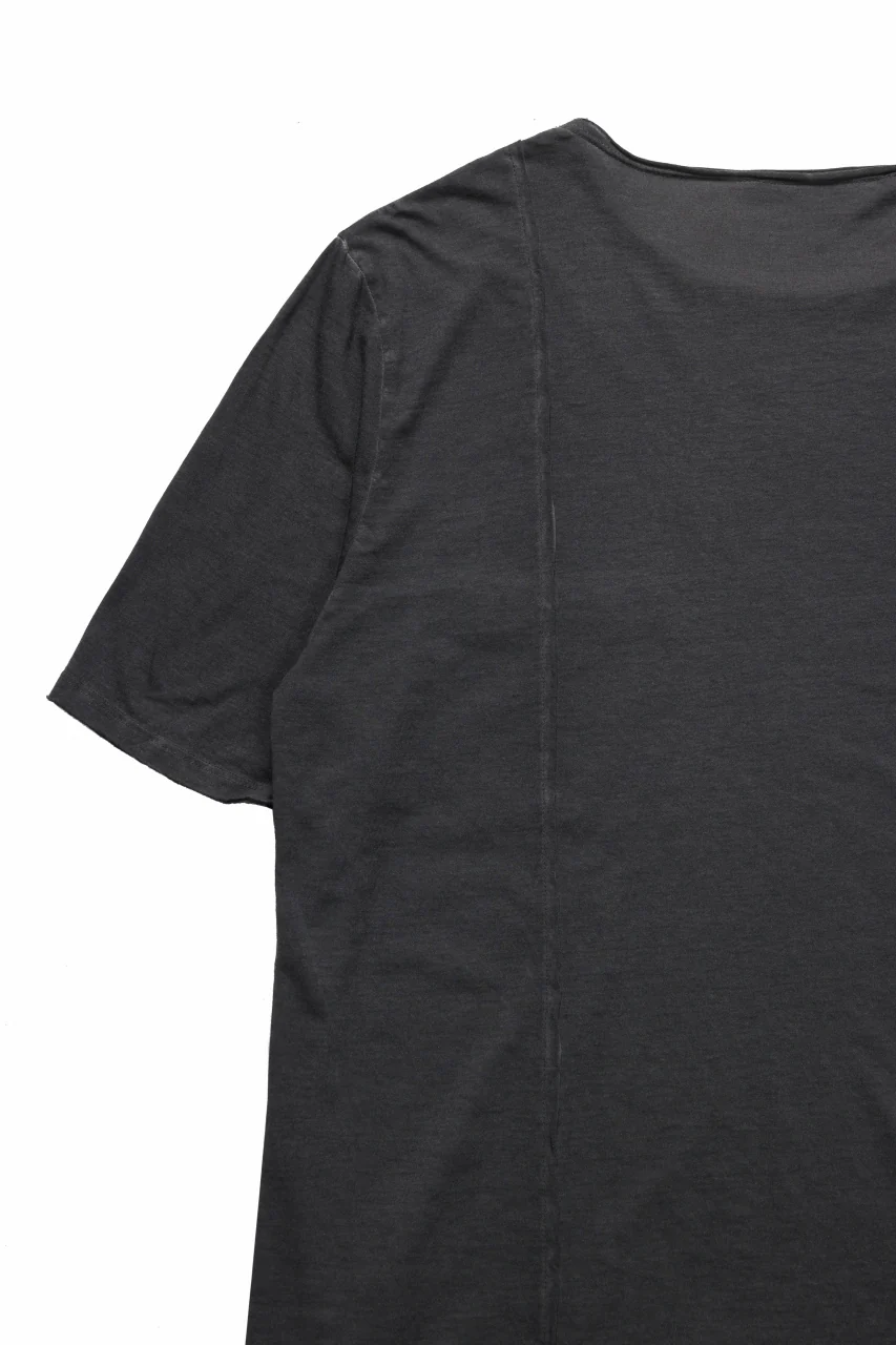 daub SIDE PANEL OVER T-SHIRT WITH POCKET / DYED LIGHT JERSEY (OFF BLACK) - Image 9