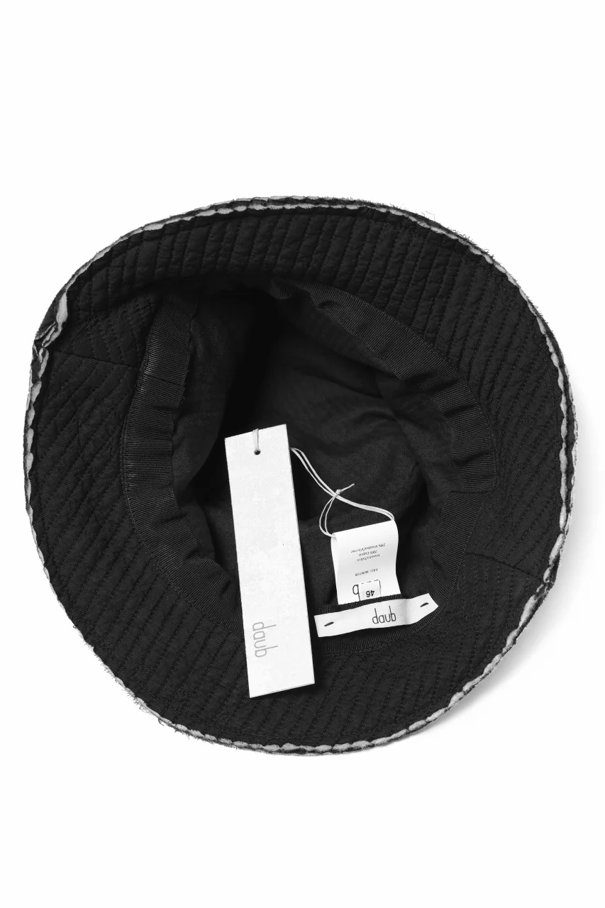 daub SOFT BUCKET HAT / PADDED FABRIC (BLACK) - Image 4