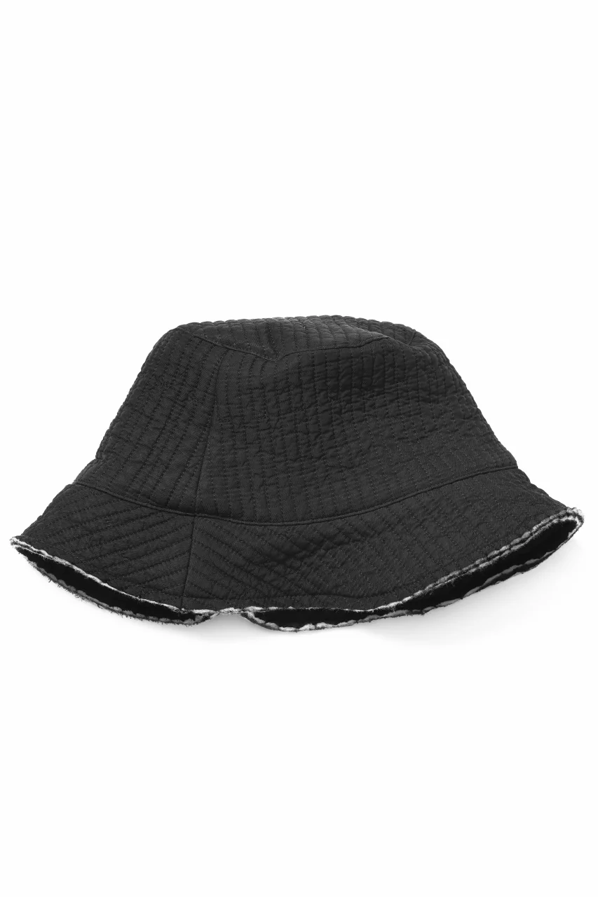 daub SOFT BUCKET HAT / PADDED FABRIC (BLACK) - Image 6