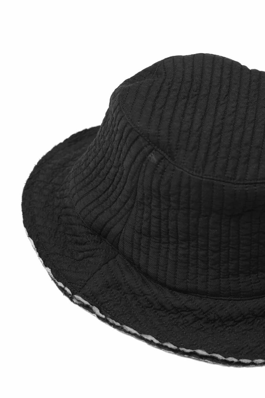 daub SOFT BUCKET HAT / PADDED FABRIC (BLACK) - Image 8