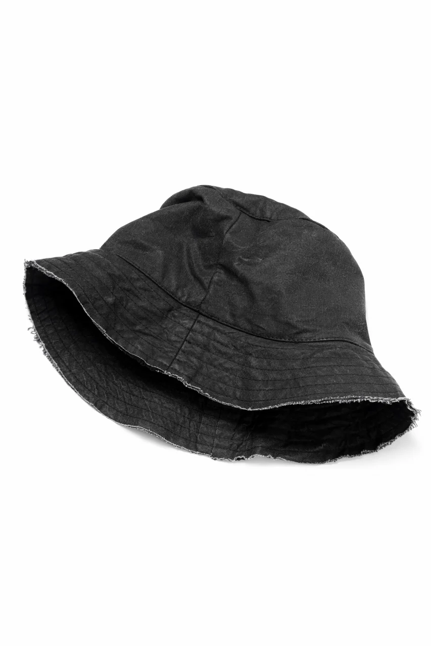 daub SOFT BUCKET HAT / RESIN COATED LIGHT TWILL COTTON (DARK GREY) - Image 10