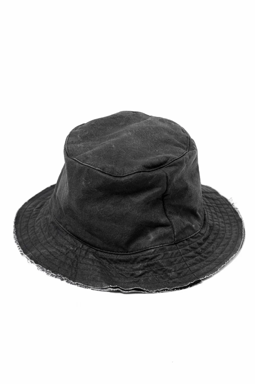 daub SOFT BUCKET HAT / RESIN COATED LIGHT TWILL COTTON (DARK GREY) - Image 5