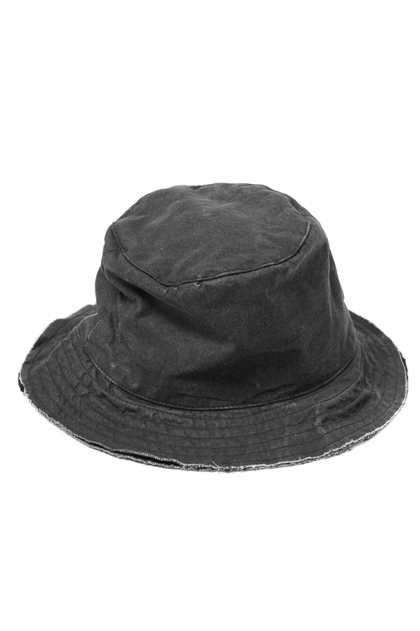 daub SOFT BUCKET HAT / RESIN COATED LIGHT TWILL COTTON (DARK GREY) - Image 7
