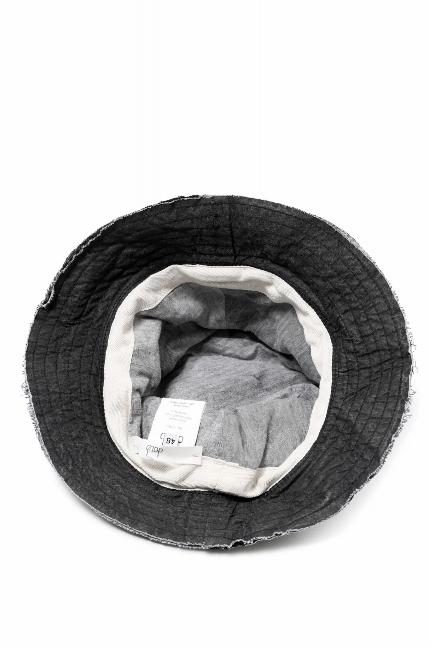 daub SOFT BUCKET HAT / RESIN COATED LIGHT TWILL COTTON (DARK GREY) - Image 8