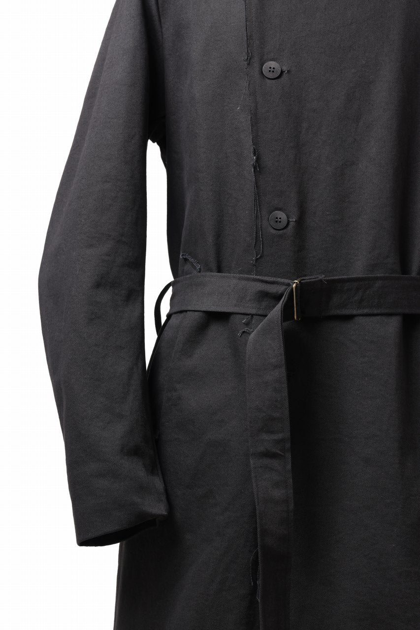 daub TRENCH COAT / 11 oz DENIM + PADDING COTTON (BLACK) - Image 13