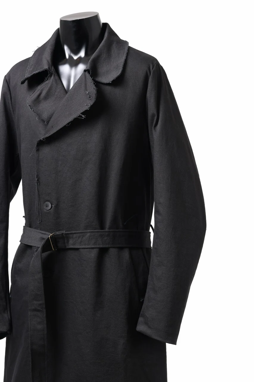 daub TRENCH COAT / 11 oz DENIM + PADDING COTTON (BLACK) - Image 15