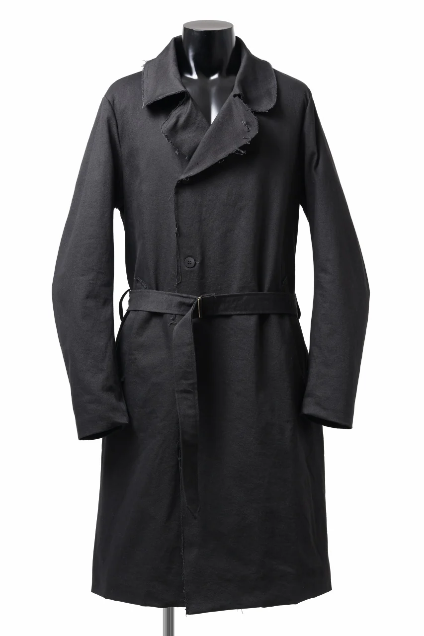 daub TRENCH COAT / 11 oz DENIM + PADDING COTTON (BLACK) - Image 4